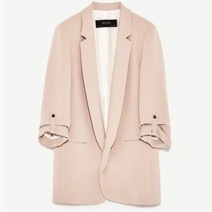 Zara Long Blazer in Light Pink size L